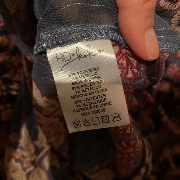 NWOT RD Koko beautiful boho top - Picture 7 of 8